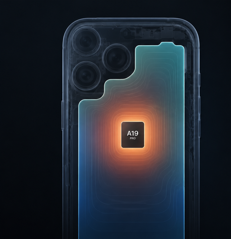 iPhone 17 Pro 均热板散热示意图
